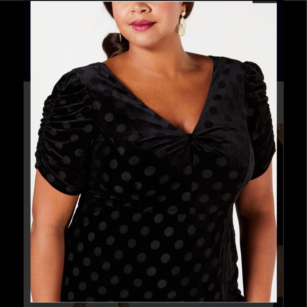 Betsy Johnson Plus Size Dot-print Sheath black,NWT - Picture 5 of 8